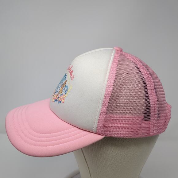 Aloha Snapback Trucker Hat Pink One Size Adjustable Mesh Back Printed Volcom - Picture 3 of 9